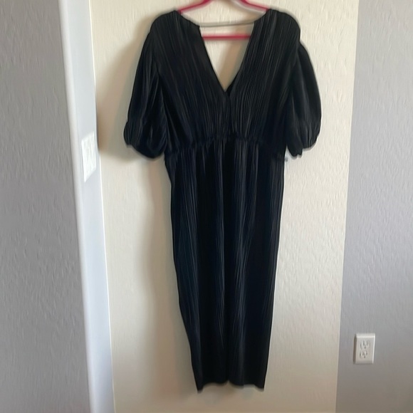 Anthropologie V-Neck Pleated Midi Dress- LG - Picture 5 of 7